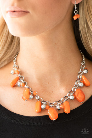 Paparazzi Accessories Grand Canyon Grotto - Orange Necklace & Earrings 
