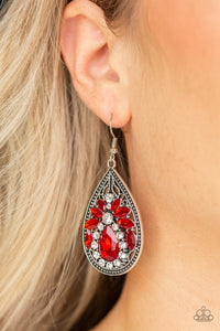 Paparazzi Accessories Candlelight Sparkle - Red Earrings 