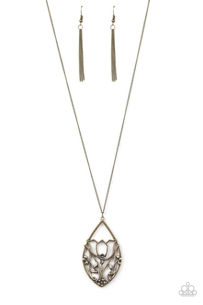 Paparazzi Accessories Eden Enchantment - Brass Necklace & Earrings 