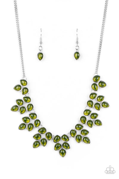 Paparazzi Accessories Hidden Eden - Green Necklace & Earrings 