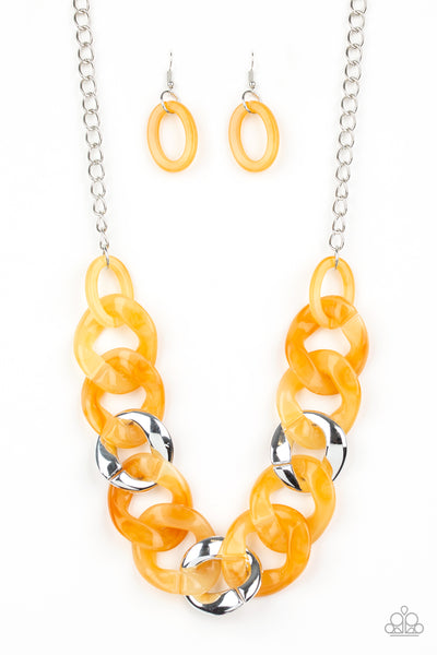 Paparazzi Accessories I Have A HAUTE Date - Yellow Necklace & Earrings 