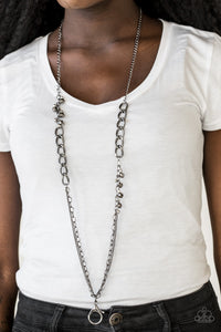 Paparazzi Accessories Industrial Idol - Black Lanyard Necklace 