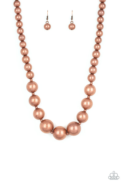 Paparazzi Accessories Living Up To Reputation - Copper Necklace & Earrings 