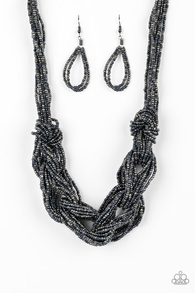 Paparazzi Accessories City Catwalk - Blue Necklace & Earrings 