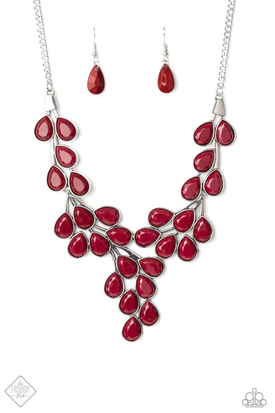 Paparazzi Accessories Eden Deity Red Necklace & Earrings 