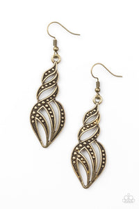 Paparazzi Accessories Wheres The Fire? - Brass Earrings 
