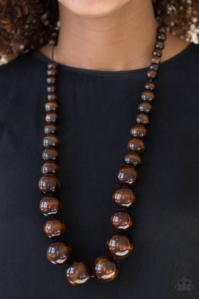 Paparazzi Accessories Effortlessly Everglades - Brown Necklace & Earrings 