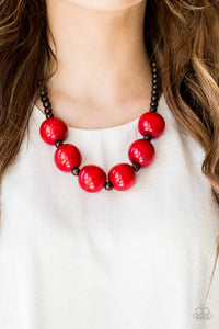 Paparazzi Accessories Oh My Miami - Red Necklace & Earrings 