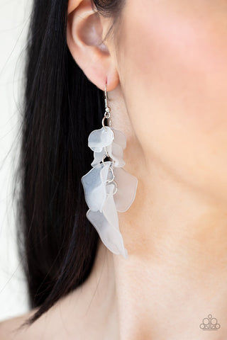 Paparazzi Accessories Fragile Florals - White Earrings 