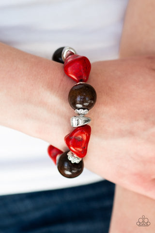 Paparazzi Accessories Gorgeously Grounded - Red Bracelet 