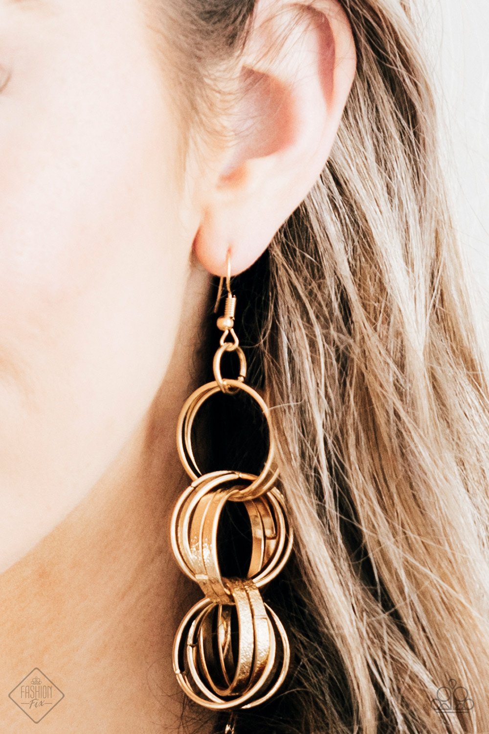 Paparazzi Accessories Secretary of STATEMENT Gold Earrings