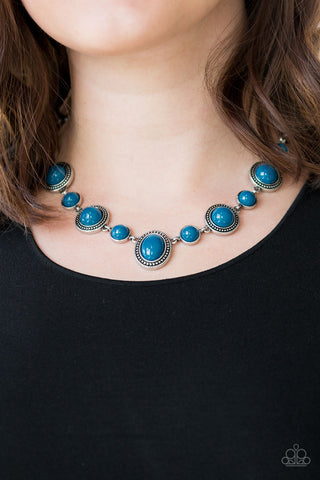 Paparazzi Accessories Voyager Vibes - Blue Necklace & Earrings 