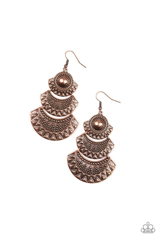 Paparazzi Accessories Impressively Empress - Copper Earrings 