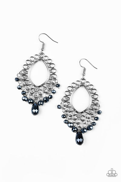 Paparazzi Accessories Just Say NOIR - Blue Earrings 