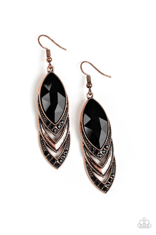 Paparazzi Accessories High-End Highness - Copper Earrings 