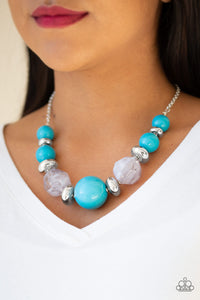 Paparazzi Accessories Daytime Drama - Blue Necklace & Earrings 