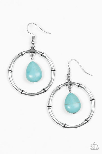 Paparazzi Accessories Stone Style - Blue Earrings 