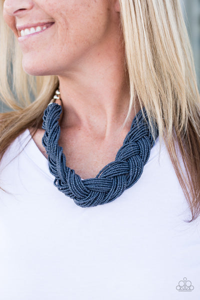 Paparazzi Accessories The Great Outback - Blue Necklace & Earrings 