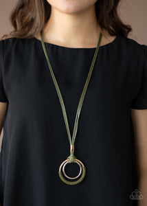 Paparazzi Accessories Elliptical Essence - Green Necklace & Earrings 