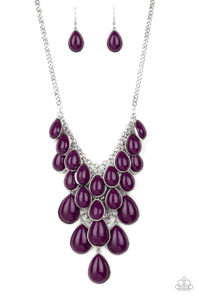 Paparazzi Accessories Shop Til You TEARDROP - Purple Necklace & Earrings 