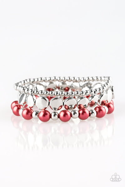 Paparazzi Accessories Girly Girl Glamour - Red Bracelet 