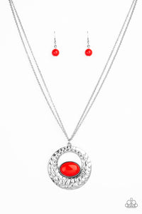 Paparazzi Accessories Viva Vivacious - Red Necklace & Earrings 