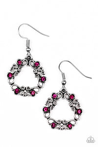 Paparazzi Accessories Whimsy Wreaths - Pink Earrings 