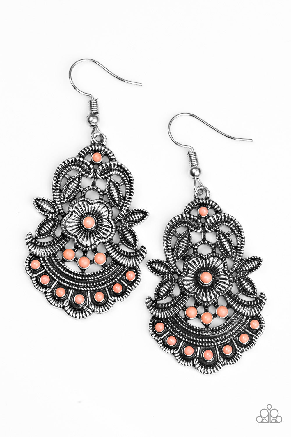 Paparazzi Accessories Blooming Bora Bora - Orange Earrings 