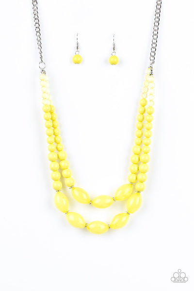 Paparazzi Accessories Sundae Shoppe - Yellow Necklace & Earrings 