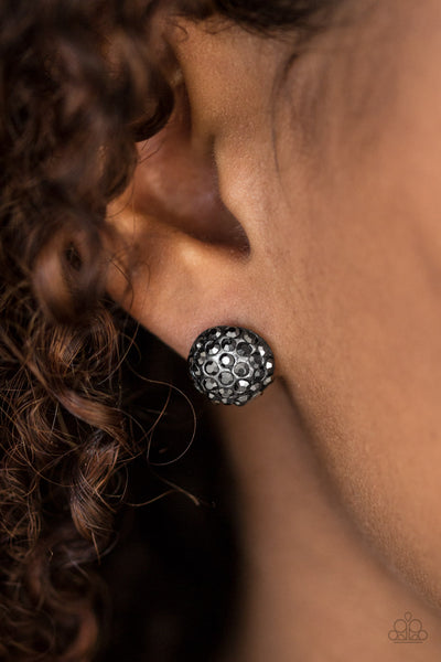 Paparazzi Accessories Wicked Glow - Black Post Earrings 