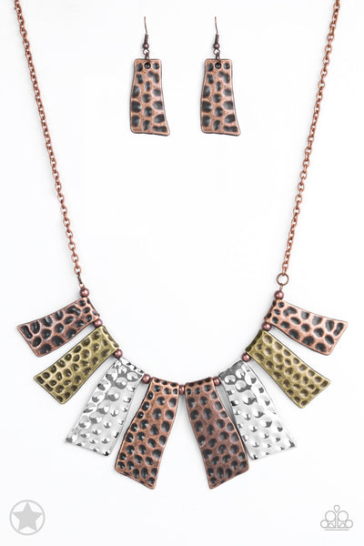 Paparazzi Accessories A Fan of the Tribe Multi Necklace & Earrings 
