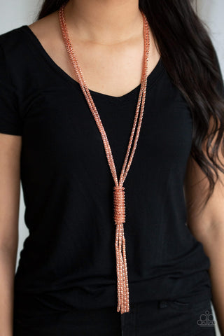 Paparazzi Accessories Boom Boom Knock You Out - Copper Necklace & Earrings 