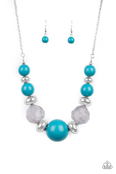 Paparazzi Accessories Daytime Drama - Blue Necklace & Earrings 