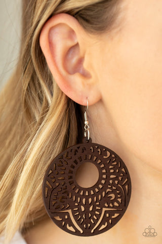 Paparazzi Accessories - Mandala Mambo - Brown Earrings