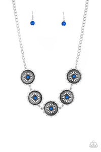 Paparazzi Accessories Me-dallions, Myself, and I - Blue Necklace & Earrings