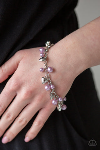 Paparazzi Accessories One Of A Kind-HEARTED - Purple Bracelet 