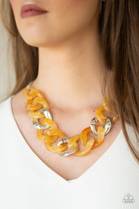 Paparazzi Accessories I Have A HAUTE Date - Yellow Necklace & Earrings 