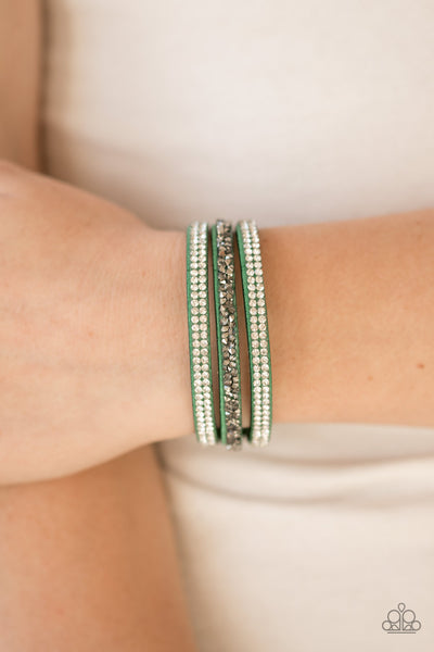 Paparazzi Accessories Mega Glam - Green Bracelet 