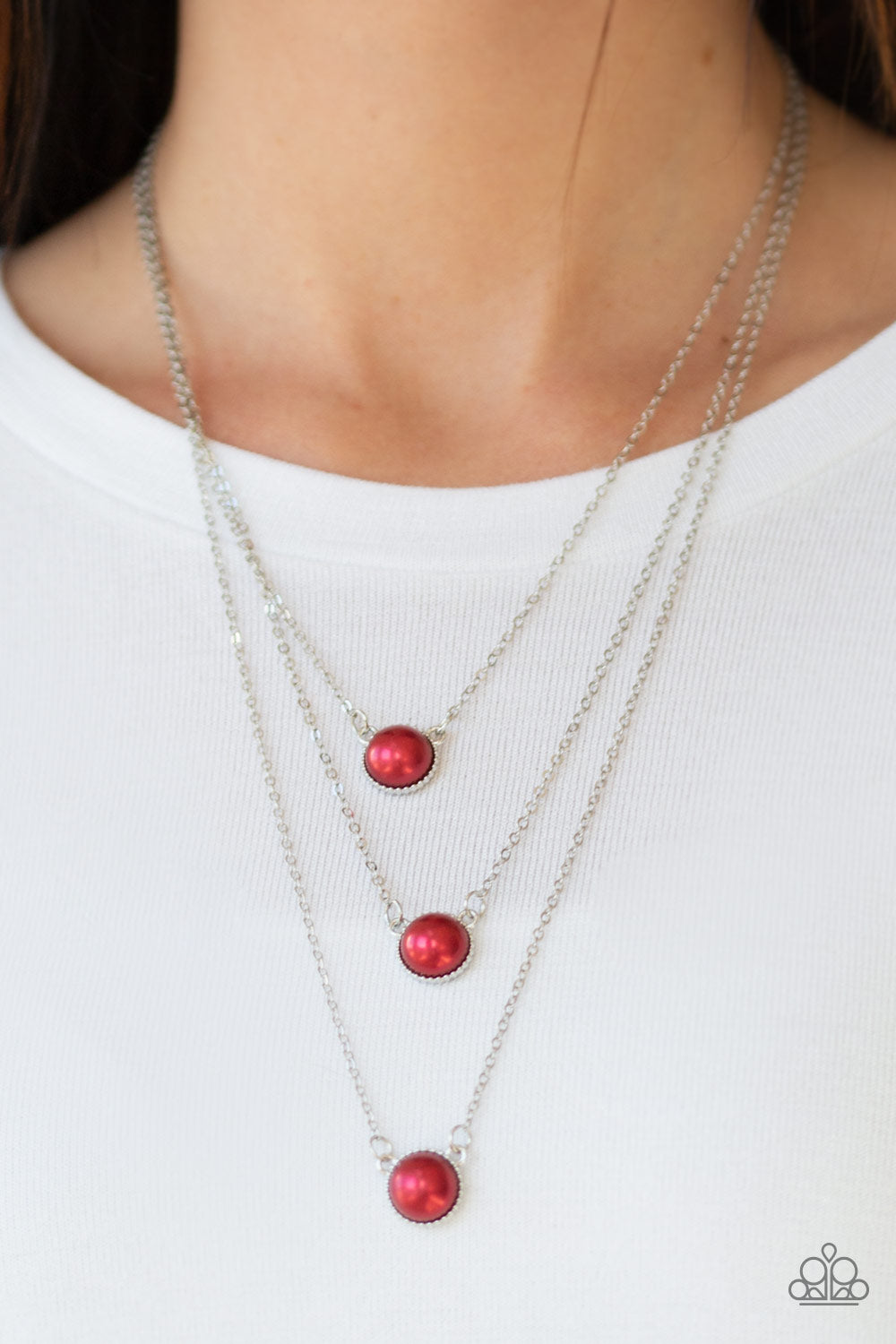 Paparazzi Accessories A Love For Luster - Red Necklace & Earrings 