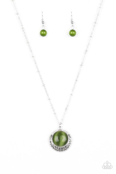 Paparazzi Accessories Dream Girl Glow - Green Necklace & Earrings 