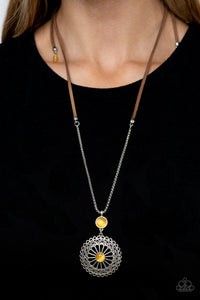 Paparazzi Accessories Where No MANDALA Has Gone Before - Yellow Necklace & Earrings 