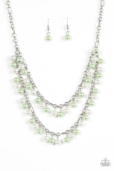 Paparazzi Accessories Beauty Shop Fashion - Green Necklace & Earrings 