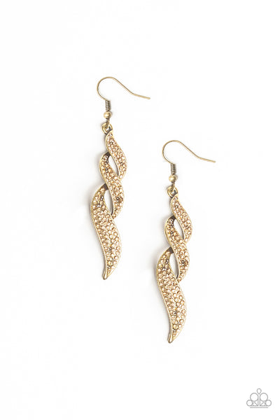 Paparazzi Accessories On Fire - Brass Earrings 