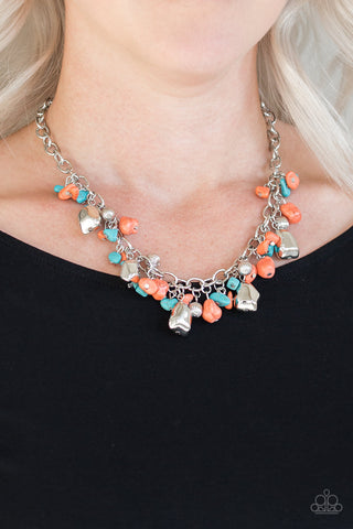 Paparazzi Accessories Quarry Trail - Orange Necklace & Earrings 