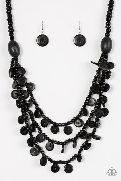 Paparazzi Accessories Safari Samba - Black Necklace & Earrings 