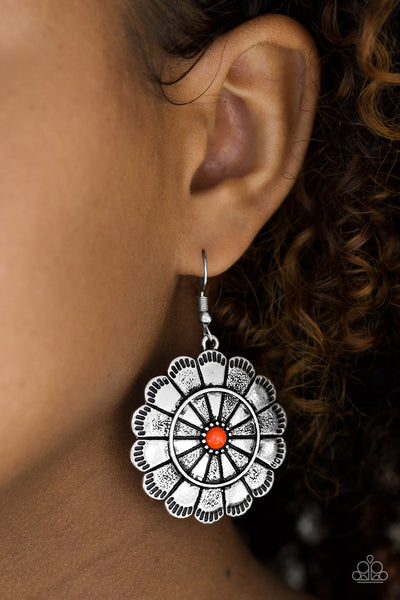 Paparazzi Accessories Im No Wallflower - Orange Earrings 