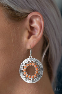 Paparazzi Accessories Organically Omega - Orange Earrings
