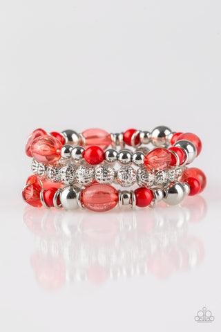 Paparazzi Accessories Malibu Marina - Red Bracelet 