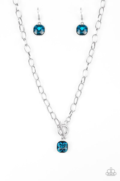 Paparazzi Accessories Dynamite Dazzle - Blue Necklace & Earrings 