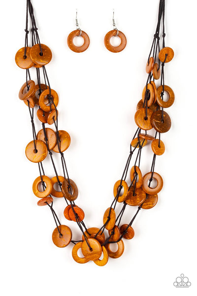 Paparazzi Accessories Wonderfully Walla Walla - Orange Necklace & Earrings 